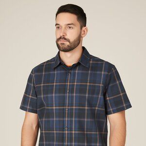5.11 Tactical Blue Plaid Short Sleeve Button-Up Shirt - Size Medium